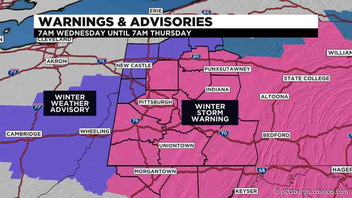 Timeline: When Will Snow Arrive In Western Pennsylvania Wednesday?