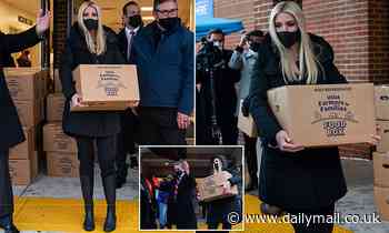 Ivanka Trump braves the rain to deliver food to hungry families - Daily Mail