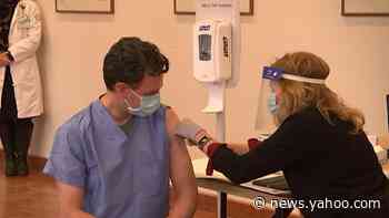 First medical workers receive Covid-19 vaccine in Rhode Island - Yahoo News