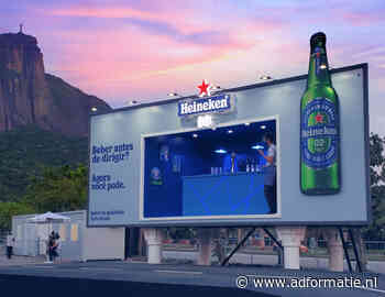 Dit 3D-billboard van Heineken doet ook dienst als bar