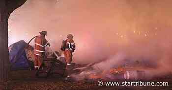 Fire breaks out at downtown St. Paul homeless encampment