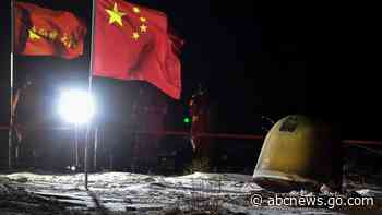 Chinese capsule returns to Earth carrying moon rocks
