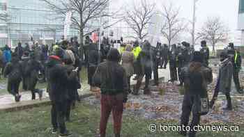 Group protests outside Peel police HQ after SIU clears cops in death of D’Andre Campbell