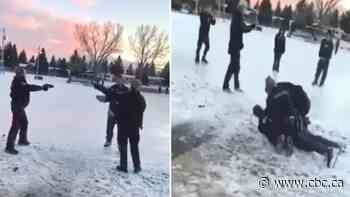 Calgary police arrest 21-year-old at skating rink after bylaw officers say crowd violated COVID-19 regulations