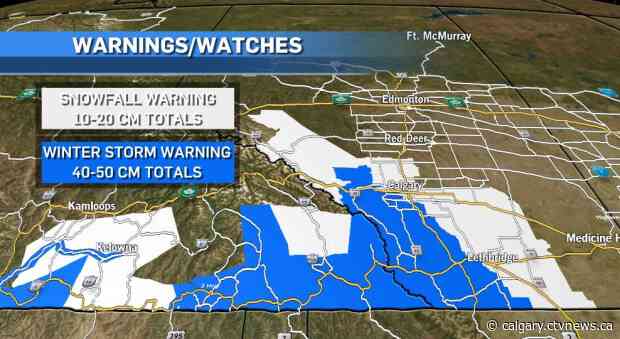 White Christmas? A colder and snowy start to the week for southern Alberta