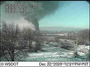 Train carrying crude oil derails, burns north of Seattle