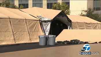 UCI Medical Center sets up mobile field hospital in parking lot to alleviate pressure on hospital - KABC-TV