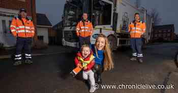 Binmen deliver toy lorries to children to spread festive cheer