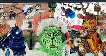 Consett student paints festive window to spread Christmas joy