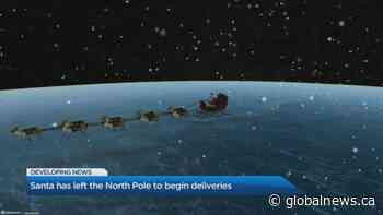 Santa has left the North Pole to begin deliveries