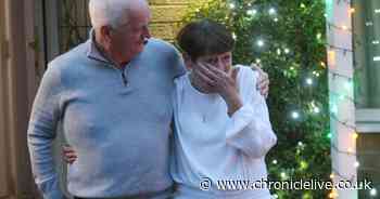 See emotional moment shielding couple get surprise doorstep performance