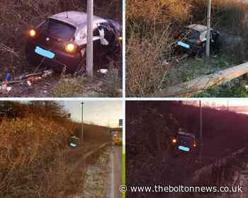 Driver's lucky escape after car veers off the motorway