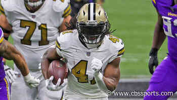 Alvin Kamara's Christmas shoes carry Saints star to long TD on opening drive vs. Vikings