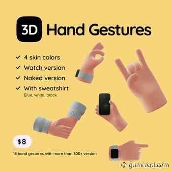 3D Hand Gestures - Cute hand gestures for your Designs