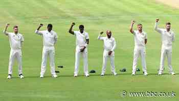South Africa players raise fists before first Test against Sri Lanka