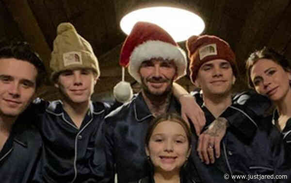 The Beckhams Wore Matching Pajamas for Their Christmas Morning Photo!