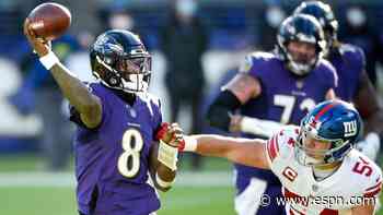 Lamar Jackson, Ravens run over Giants to continue playoff push