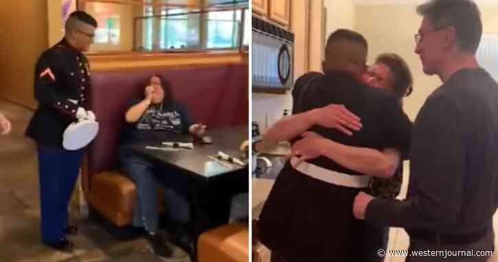 She Had No Idea Marine Son Was About To Surprise Her at Restaurant: Video