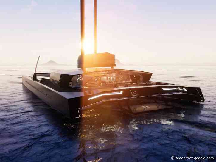 This 223-foot hydrofoil concept yacht and is powered by autonomous sails, solar and has zero emissions  - see inside Nemesis One