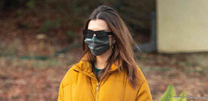 Pregnant Emily Ratajkowski Bundles Up While Walking with a Friend