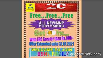 BSNL Extends Free SIM Offer Till January 31; Revises Rs. 186, Rs. 199 Plans