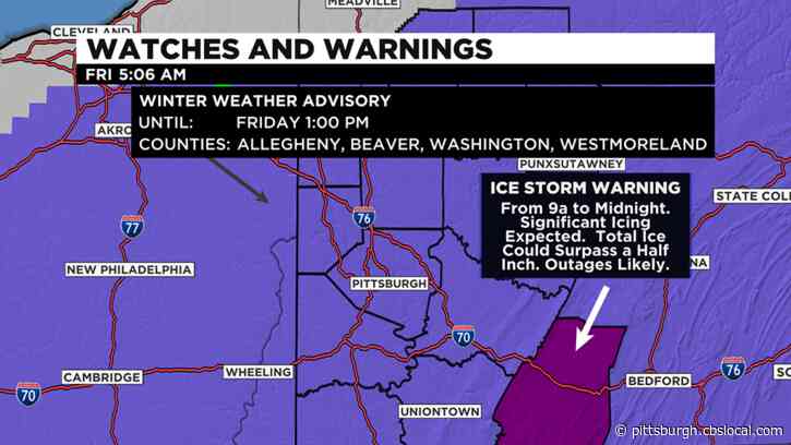 Pittsburgh Weather: Winter Weather Advisory Issued, Icy Conditions Expected