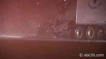 Driver killed in crash with big rig in Kerman