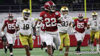 Alabama's Najee Harris hurdles Notre Dame defender after soccer star Megan Rapinoe requests exactly that