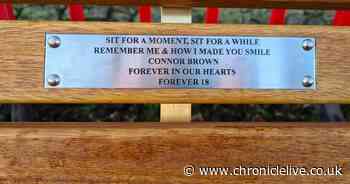 Connor Brown’s parents honour his memory with a touching memorial bench