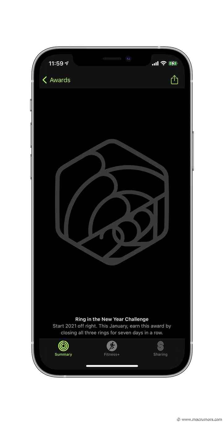 Apple's 'Ring in the New Year' Activity Challenge Now Available