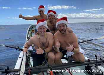 Rowing team reach halfway point in charity race