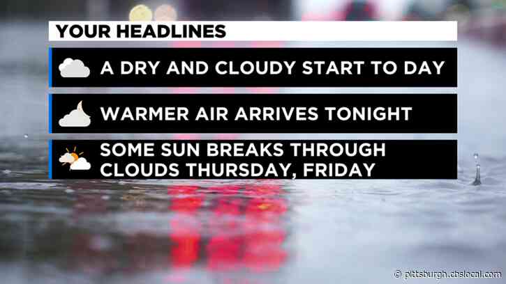 Pittsburgh Weather: Dry And Cloudy Day With Warm Air Arriving In The Evening