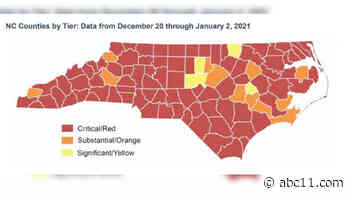 96 North Carolina counties in red, orange for COVID-19 community transmission