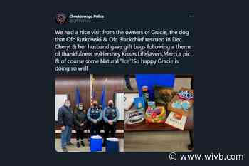 Owners of dog rescued from a Cheektowaga creek thank the officers who saved Gracie