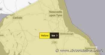 Met Office icy weather warning put in place for the North East