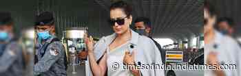 An hour after she was questioned by the Mumbai Police, Kangana Ranaut was seen at the airport
