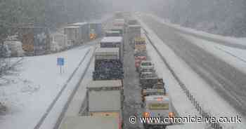 Chaos on the roads caused by the snow with major routes gridlocked