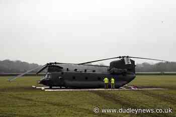 Chinook stuck in muddy field after precautionary landing - Dudley News
