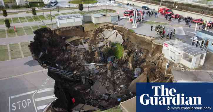 Giant sinkhole opens in hospital car park in Naples