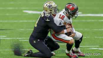 Saints without star DE Hendrickson vs. Bears