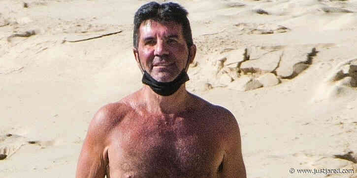 Simon Cowell Enjoys A Beach Day With Lauren Silverman in Barbados