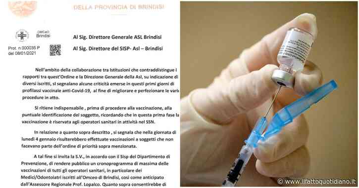 Vaccino anti-Covid, il caso di Brindisi dopo Modena. La denuncia dell’Ordine dei medici: “Dosi a chi non faceva parte dei prioritari”