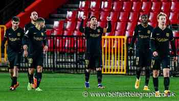 Lionel Messi and Antoine Griezmann score twice each as Barcelona rout Granada