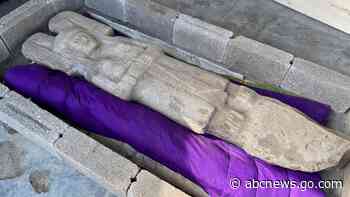 Mexican farmers find rare female statue in citrus grove