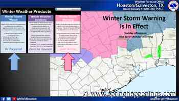 Accumulating Snowfall Possible North of Houston Metro; Winter Storm Warning in Effect - Spring Happenings