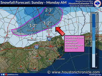 Winter storm watch issued for Houston region, 1 to 3 inches of snow expected - Houston Chronicle