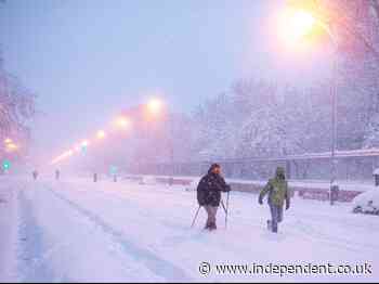 Hospital staff trek 20km to work through heavy snow in Spain as emergency convoys deliver vaccines and food