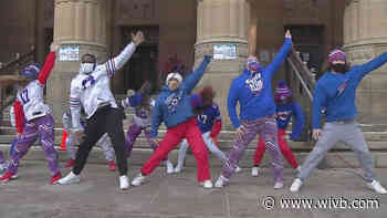 Dance group preforms Bills inspired routine outside Buffalo City Hall