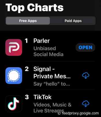 Parler rises to No. 1 on App Store after Apple threatens ban