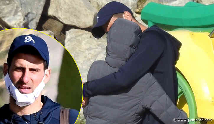 Tennis Star Novak Djokovic Packs on PDA with Wife Jelena at the Park with Their Kids